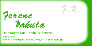 ferenc makula business card